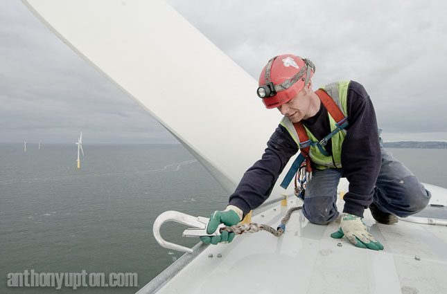 20030924                      Picture by Ant Upton ©
GV's of North Hoyle Offshore Wind Farm
Alex Tritten and Jo Wilson
This image is copyright Anthony Upton 2003©. 
+44(0) 207978 1459 and the author is asserting his full Moral Rights in relation to the publication of this image. All rights reserved.
Rights for onward transmission of any image or file is not granted or implied.  
Changing or deleting Copyright Information is illegal as specified in the Copyright,Design and Patents Act 1988.